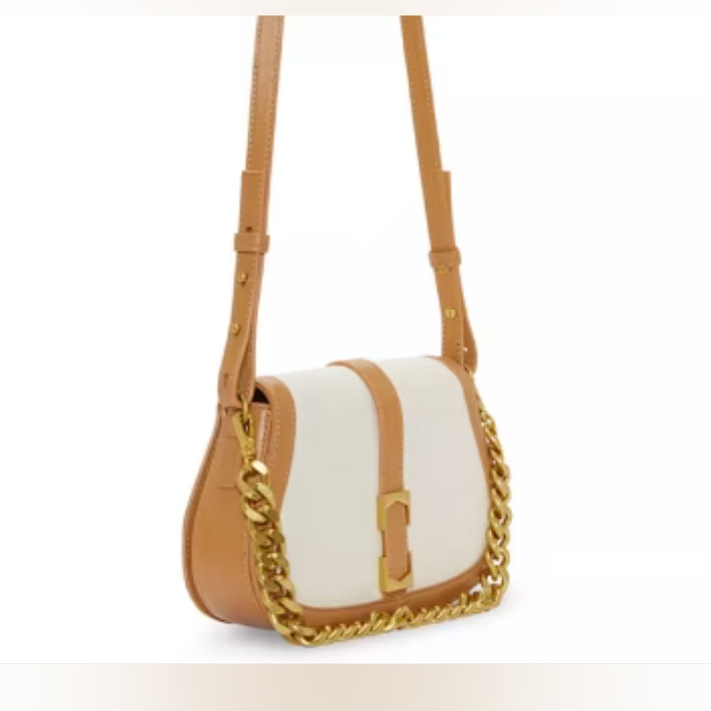 VINCE CAMUTO Broke Crossbody Bag in Tan & Cream